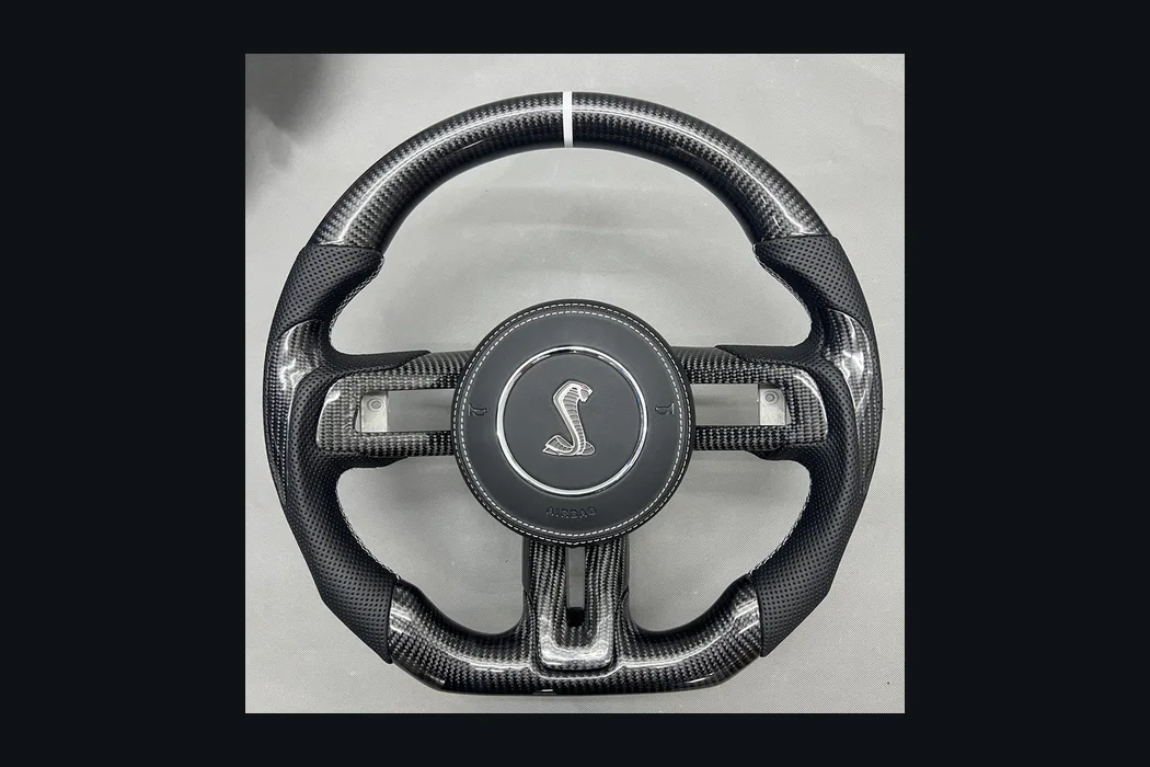 Ford Perforated Carbon Fiber Steering Wheel — Custom Steering Wheel